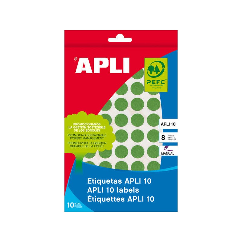 Etichette Apli Minibag Colori assortiti Ø 19.0 mm 5 fogli