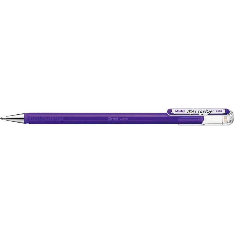 Penna a sfera Pentel Mattehop - Punta 1 mm - Tratto 0.5 mm - Inchiostro gel opaco - Realizzata con il 55% di materiali r