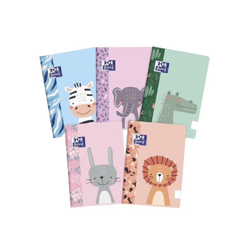 Taccuino Oxford Kids con punti metallici A5+ Copertina liscia Soft Touch - Ideale per bambini - Formato A5+ - Copertina 