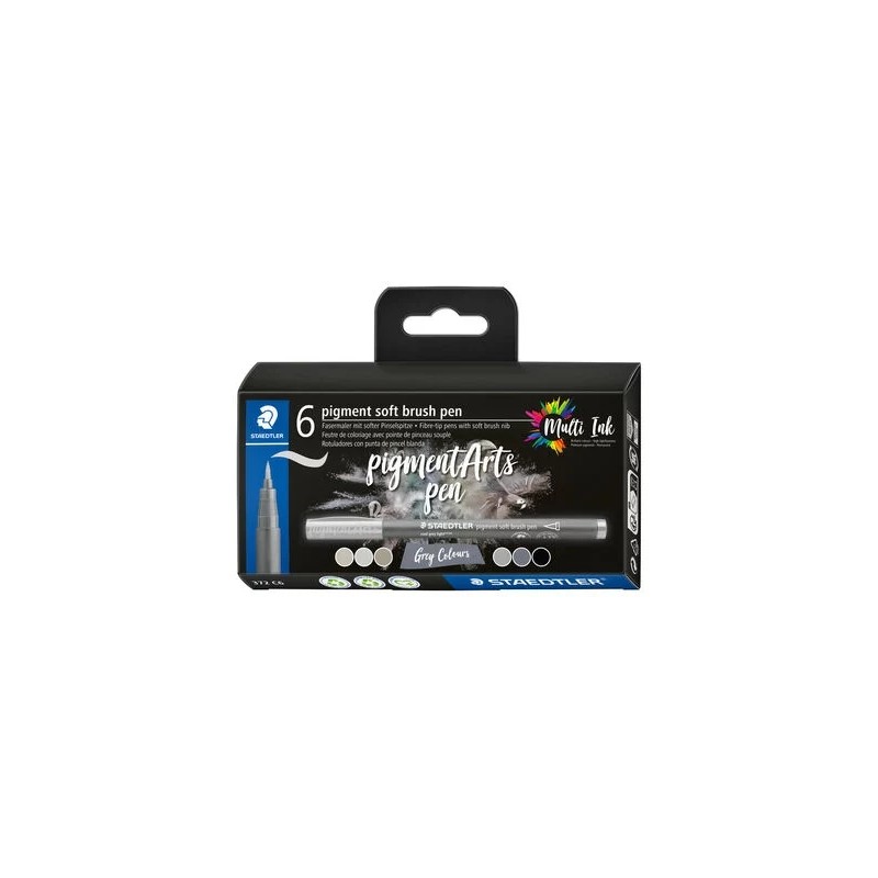 Staedtler 372 Confezione da 6 punte di pennello morbide - Colori vivaci e brillanti - Non ingialliscono nel tempo - Nuov