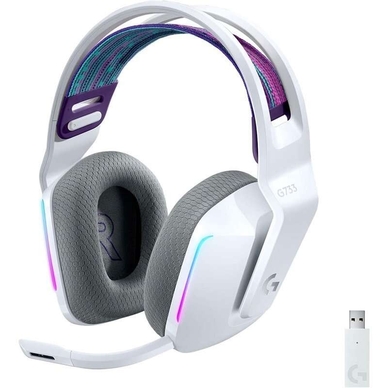 Logitech G733 Cuffie da gioco wireless DTS 7.1 con microfono - Tecnologia Lightspeed - Illuminazione RGB - Durata della 