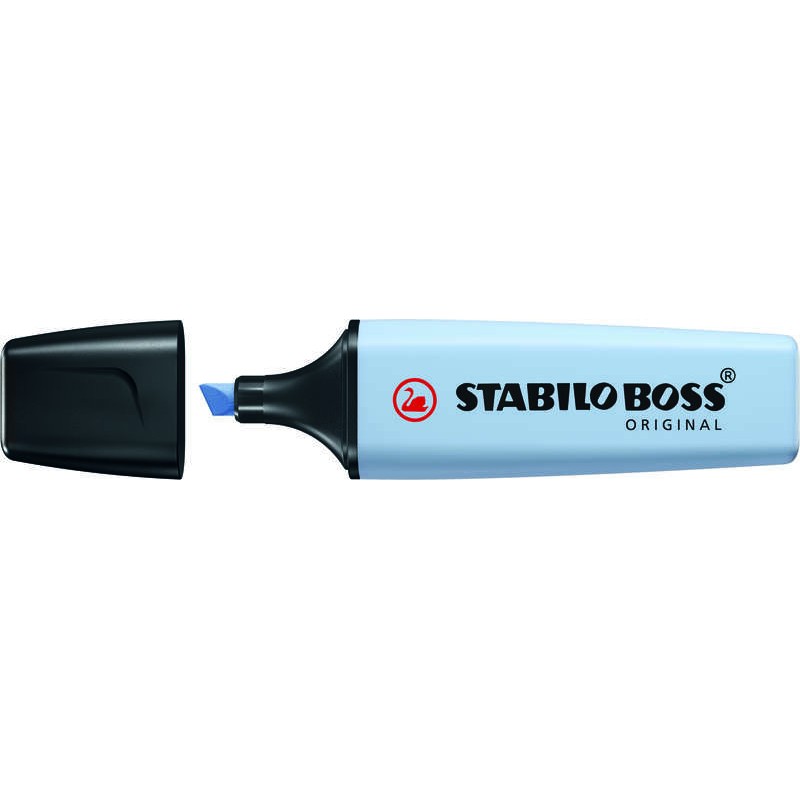 Stabilo Boss 70 Penna evidenziatore pastello - Da 2 a 5 mm - Ricaricabile - Inchiostro a base d'acqua - Colore blu torbi