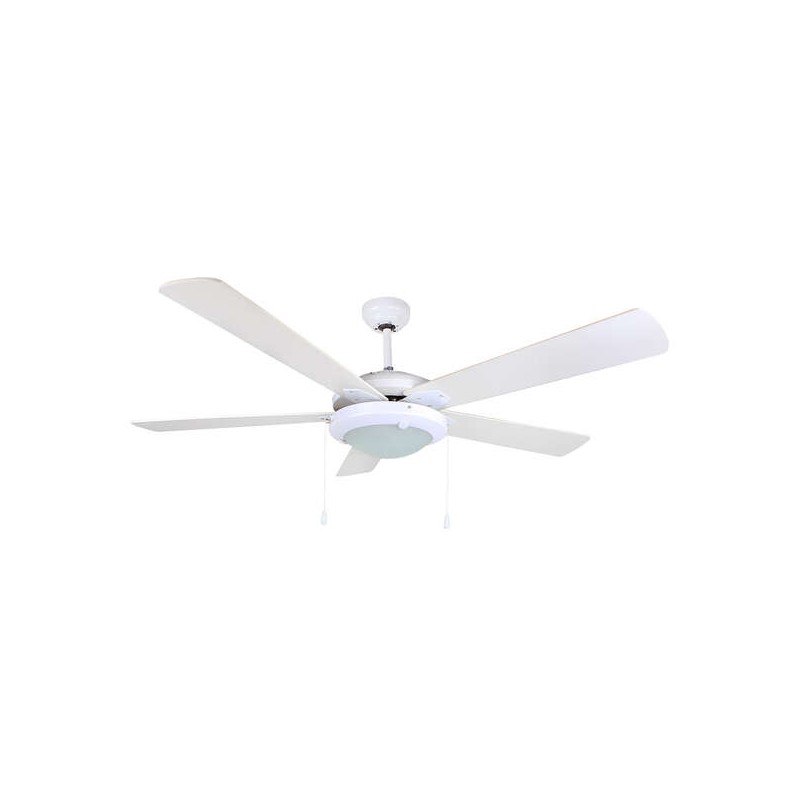 Orbegozo CP 82132 Ventilatore da soffitto ecologico - 5 pale reversibili - soffitto con 2 lampadine - sistema di ventila