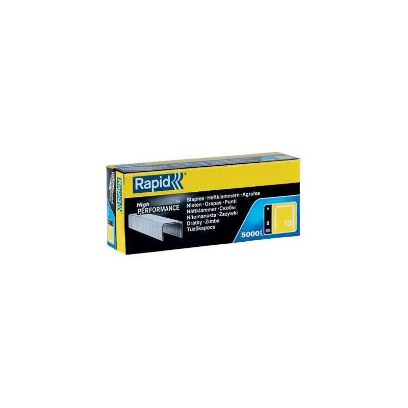 Scatola Rapid da 5000 graffe da 13/8 - Filo rigido ad alte prestazioni - Pin da 8 mm