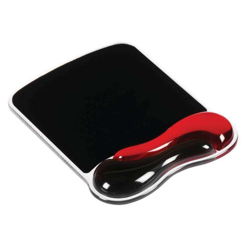 Tappetino per mouse in gel Duo Kensington con poggiapolsi rosso/grigio - Tappetino in gel - Canale di ventilazione - Com