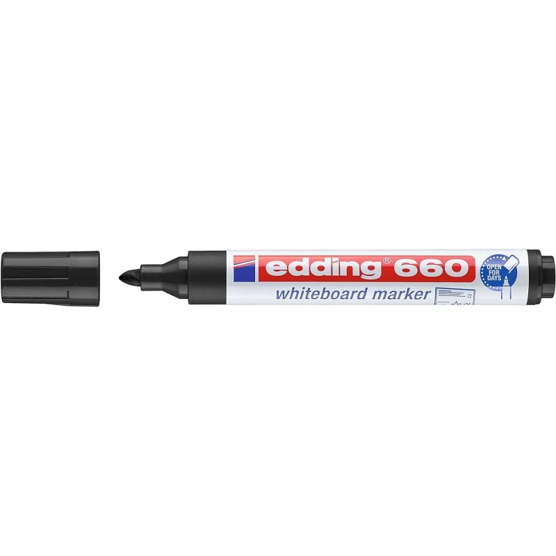 Edding 660 Penna per lavagne bianche - Punta tonda - Linea da 1.5 a 3 mm. - Inchiostro a pigmenti - Ricaricabile - Cance