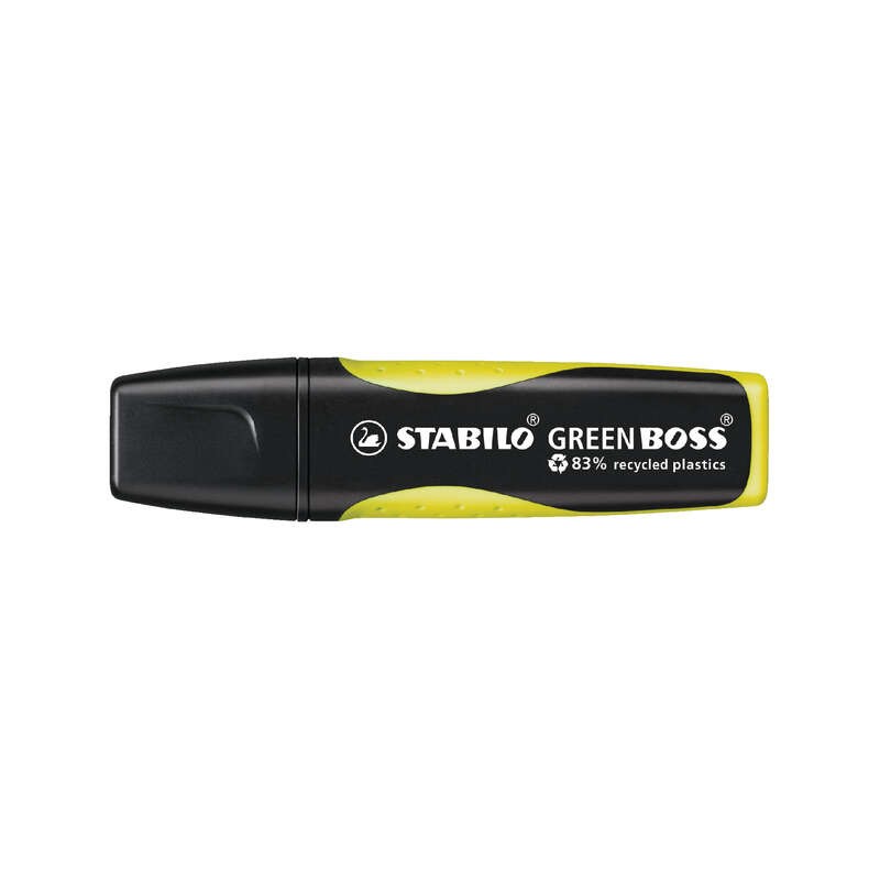 Marcatore fluorescente Stabilo Green Boss - Realizzato con l'83% di plastica riciclata - Linea da 2 a 5 mm - Ricaricabil