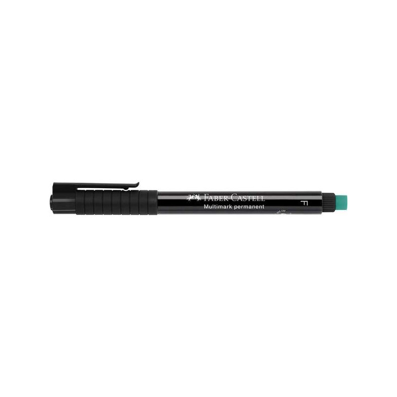 Marcatore permanente Faber-Castell Multimark - Larghezza tratto 0.6 mm - Gomma integrata - Resistente alla luce e all'ac