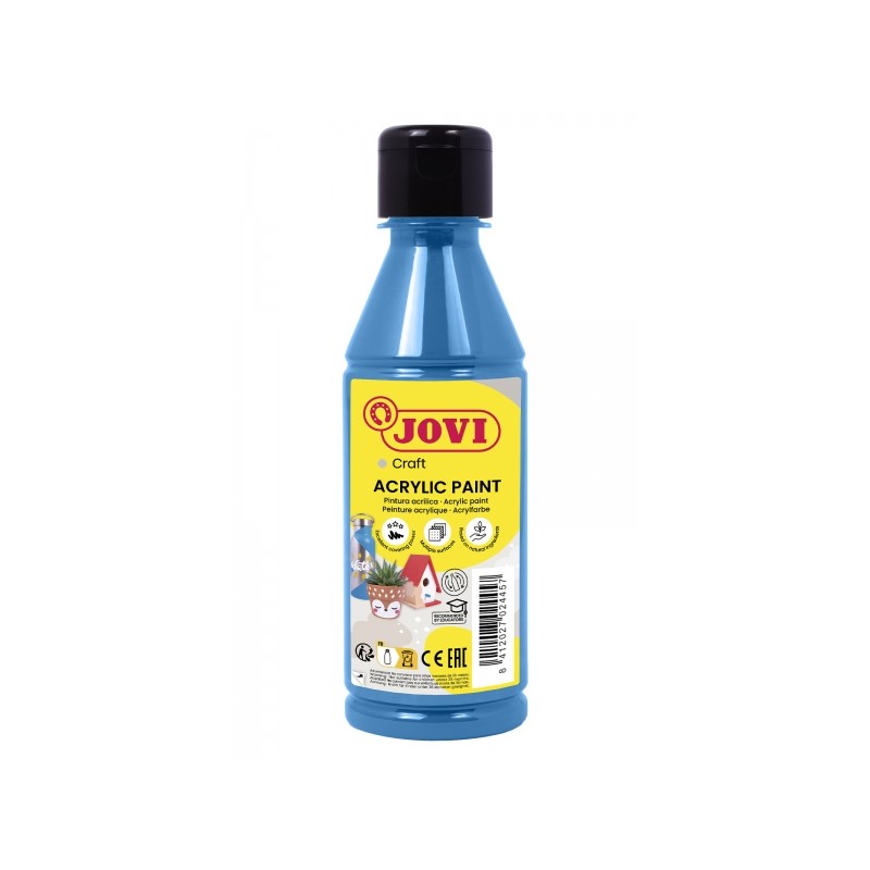 Jovi Jovidecor Acryl Pittura acrilica all'acqua - Finitura satinata - Alto potere coprente - Applicazione versatile - Re