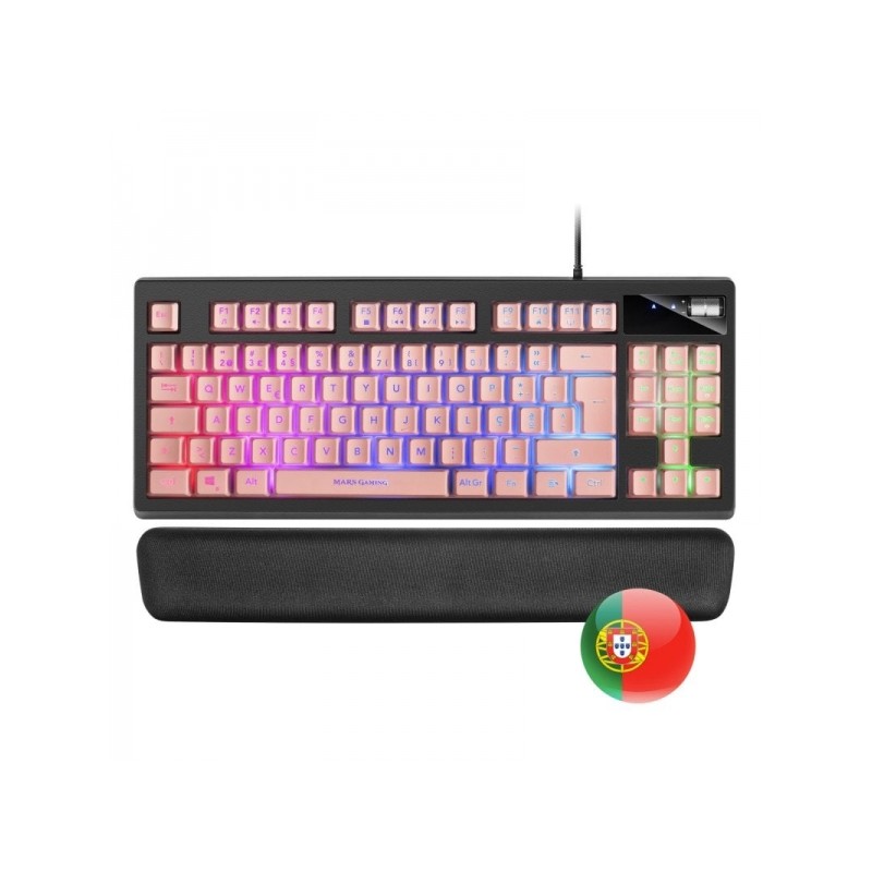 Tastiera da gioco Mars Gaming MKAX - Illuminazione RGB 9 effetti - Design compatto TKL - Tecnologia H-Mech - Controllo d