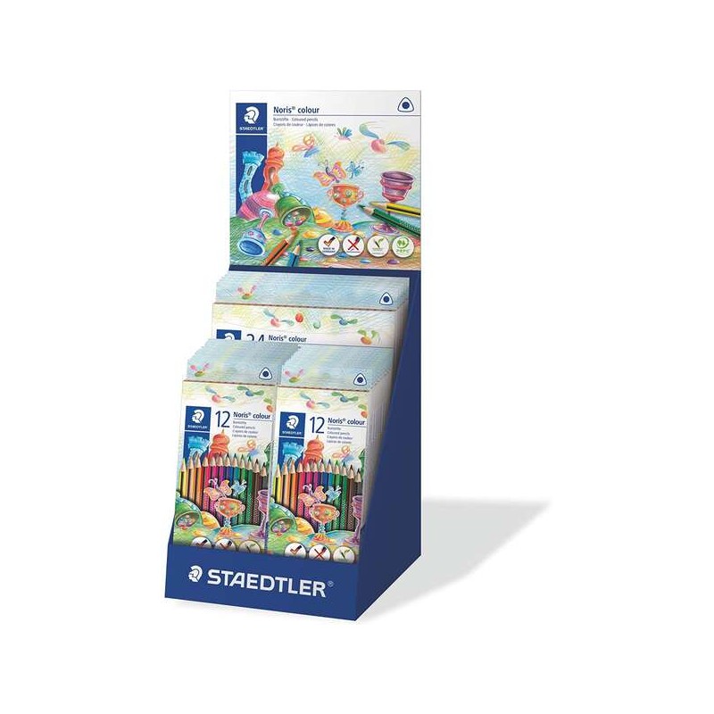 Staedtler Noris Colour 187 Display da 25 set di matite colorate triangolari - Resistente agli strappi - Colori assortiti
