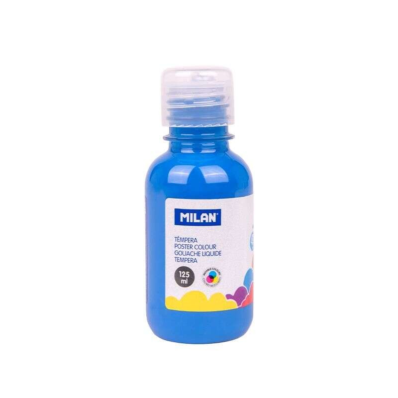 Bottiglia di tempera Milano 125ml - Tappo dosatore - Asciugatura rapida - Miscelabile - Colore blu