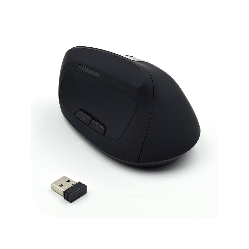 Ewent Wireless Mouse 2.4hz - Mouse verticale ergonomico - DPI selezionabili 800-1200-2400dpi - Batteria al litio ricaric