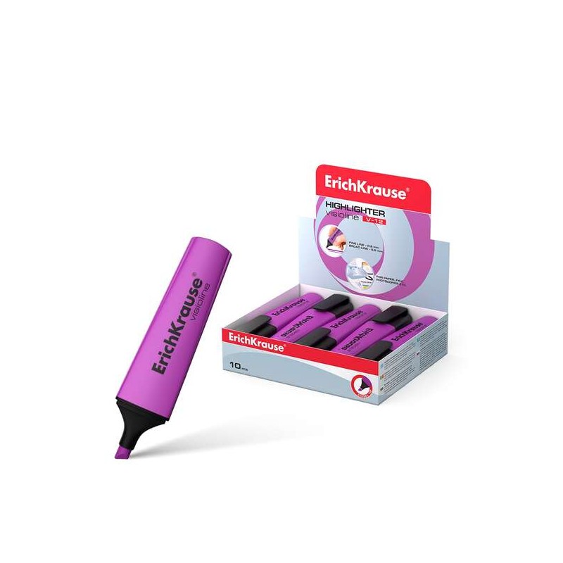 Erichkrause Visioline V-12 Highlighter - Punta smussata - Inchiostro a base d'acqua - Colore viola
