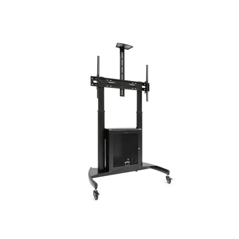 Supporto da pavimento Tooq Narnia con rotelle per schermi da 60-100 - Mobile inferiore e vassoio superiore regolabile pe