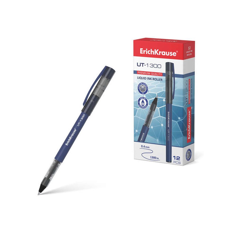 Penna a sfera a rotazione Erichkrause Ut-1300 - Punta standard 0.7 mm - Inchiostro gel a rapida essiccazione - Colore bl