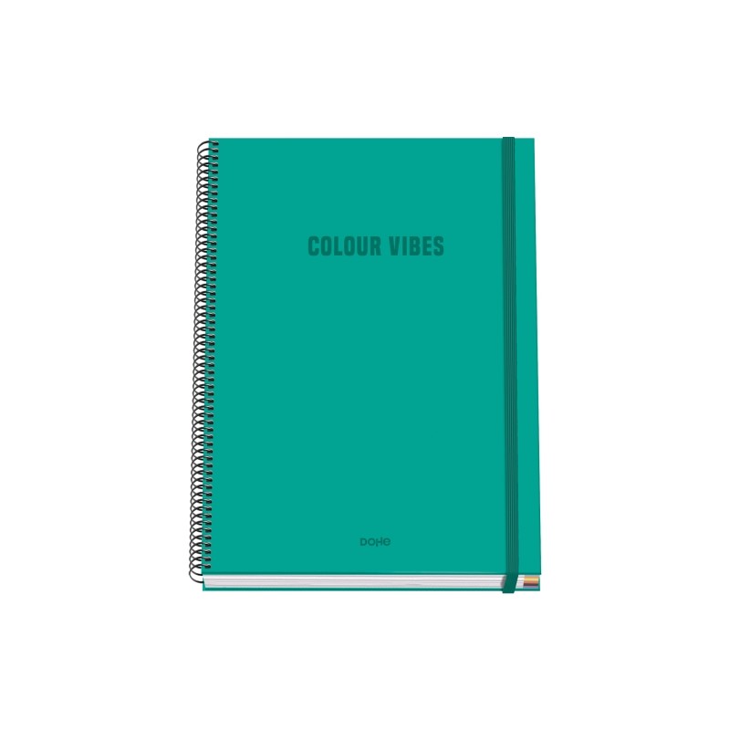 Dohe Colour Vives Quaderno a spirale A4 100 fogli microperforati quadrati da 5 mm - Copertina rigida in cartoncino foder