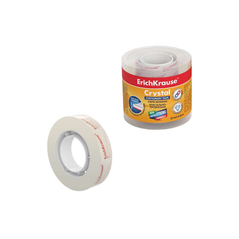 Nastro adesivo Erichkrause Crystal - 12mmx33m - Trasparente