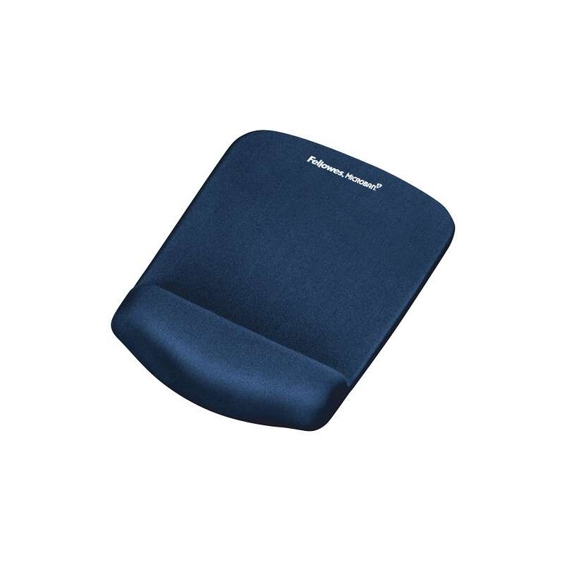 Cuscino da polso Fellowes PlushTouch Foam Fusion - Comfort superiore - Protezione antibatterica - Base antiscivolo - Blu