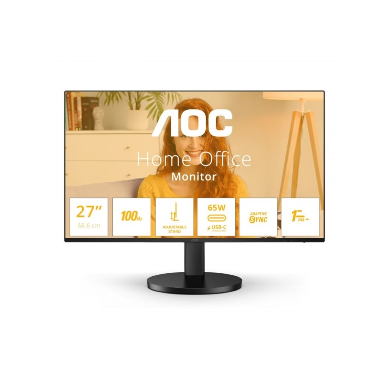 Monitor AOC B3 27 LED IPS FullHD 1080p 100Hz - Risposta 1ms - Angolo di visione 178° - Altoparlanti integrati - USB-C. 