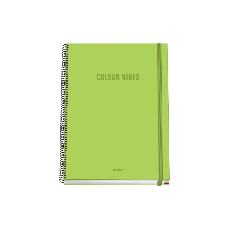 Dohe Colour Vives Quaderno a spirale A4 100 fogli microperforati quadrati da 5 mm - Copertina rigida - Cartoncino fodera