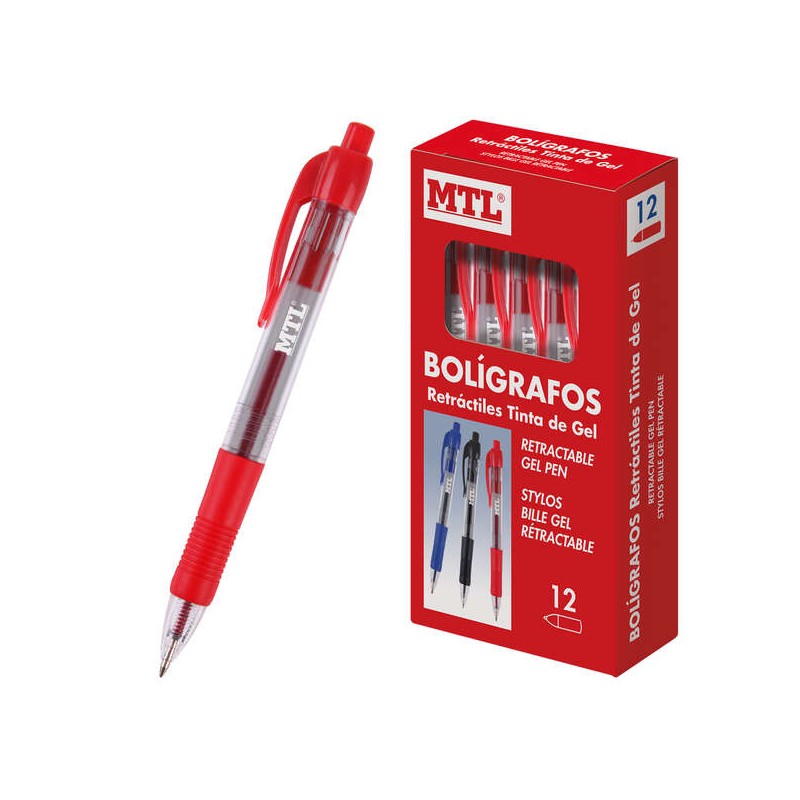 Penne a sfera retraibili a inchiostro gel permanente Dohe - Punta a sfera da 0.7 mm - Impermeabile - Corpo in plastica -