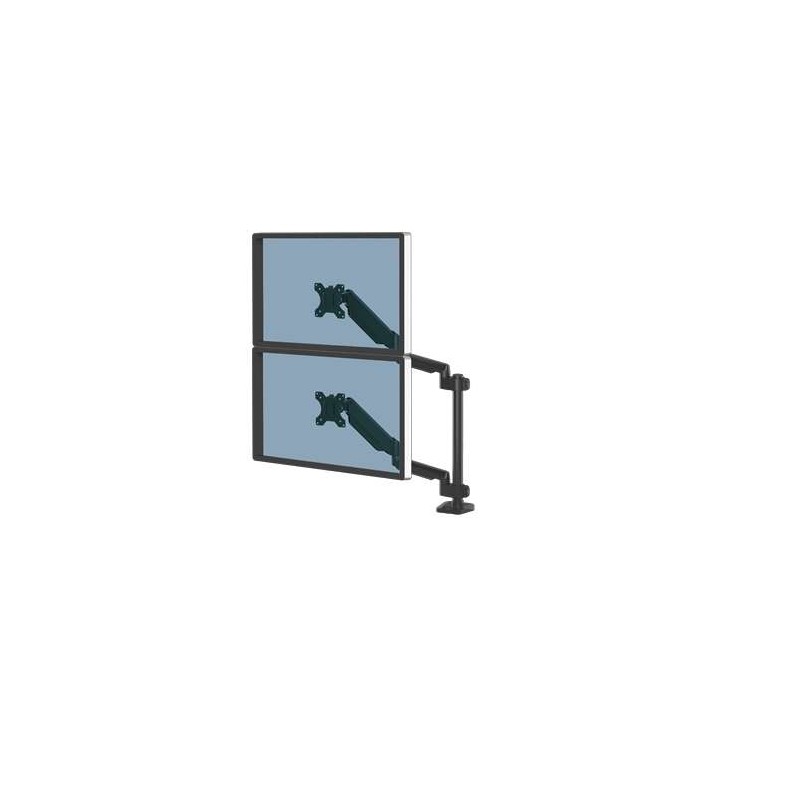 Braccio per monitor doppio verticale Fellowes Platinum Series - Fino a 27 e 8 kg - 2 porte USB - Sistema di gestione dei