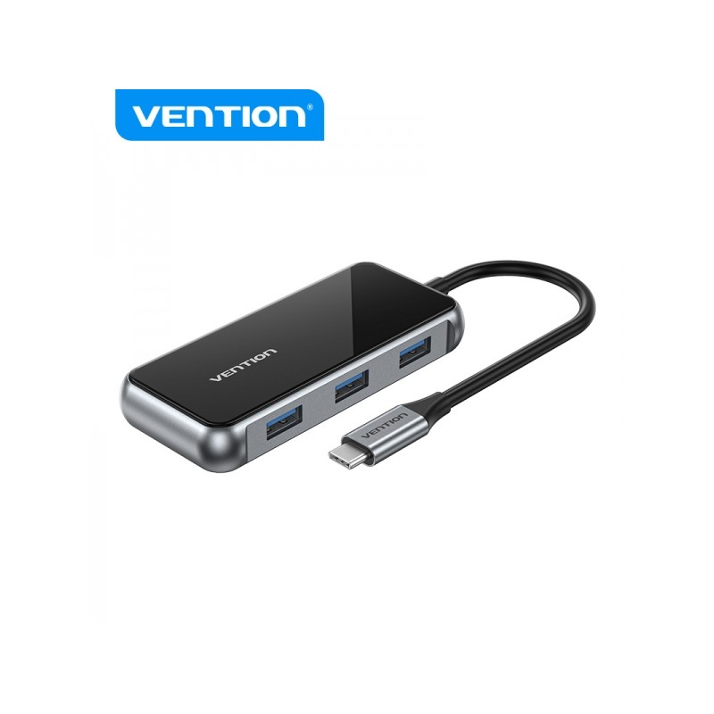 Vention Docking Station 9 in 1 da USB-C a HDMI 4K/VGA/VGA/SD/TF/USB3.0x3/PD - 0.15 m - Colore grigio a specchio