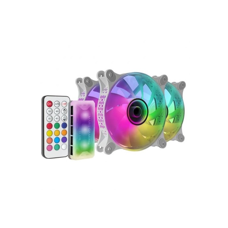 Mars Gaming MF-3DKIT Infinity Mirror ARGB Fans - 220 effetti - Controller avanzato - Illuminazione a 360° - Compatibile