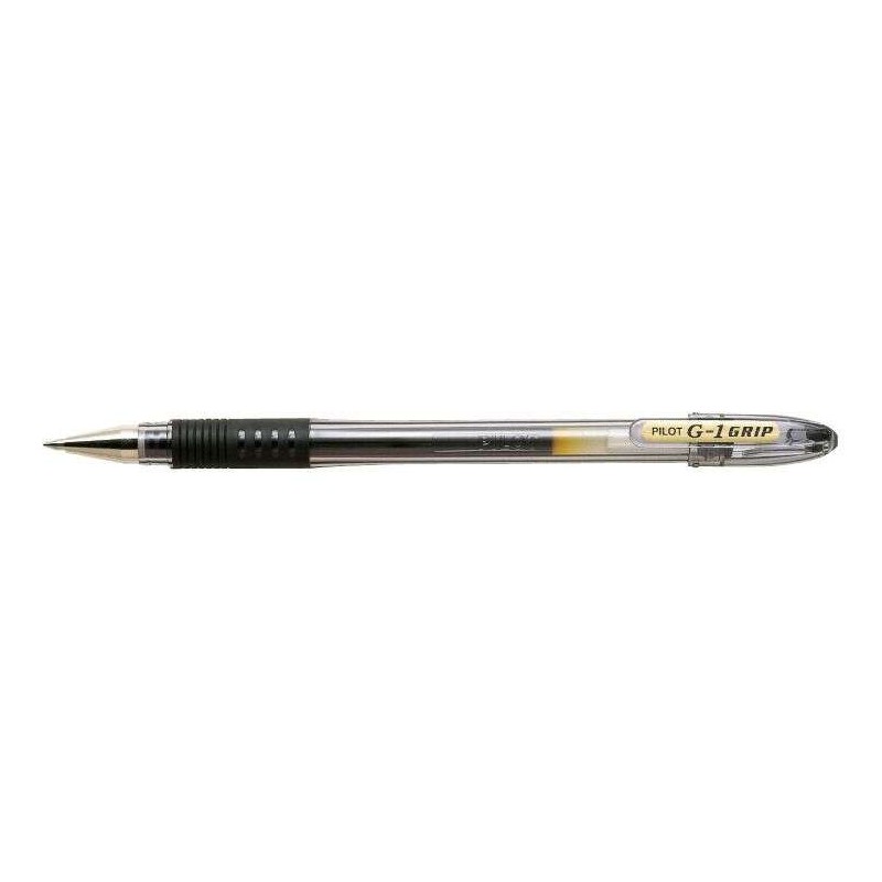 Pilot Gel Pen G1 Grip - Ricaricabile - Impugnatura in gomma - Penna a sfera 0.5 mm - Tratto 0.3 mm - Fusto trasparente -