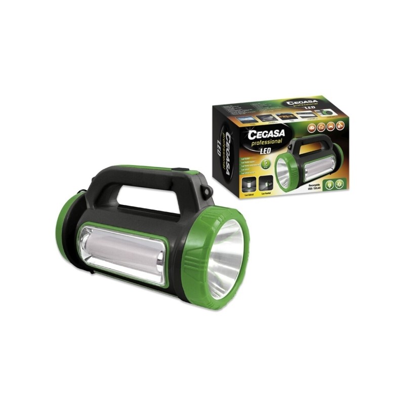 Cegasa Torcia LED professionale multifunzionale - 5 modalità di illuminazione - Batteria da 1800 mAh - Alimentazione so