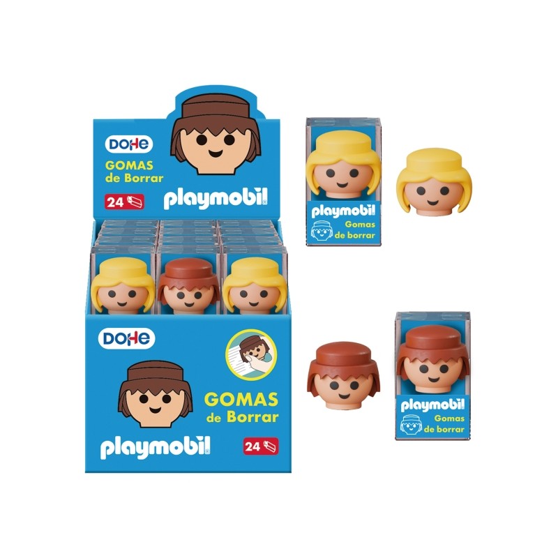 Dohe Playmobil Display di 24 gomme - Realizzate in PVC - A forma di bambole Playmobil