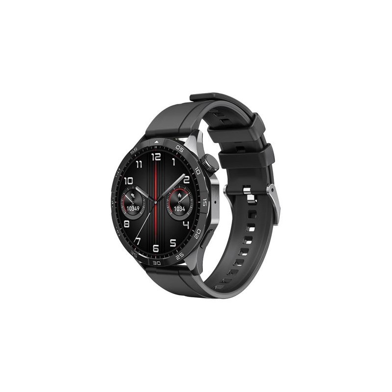 XO WATCH4 Smartwatch con display AMOLED rotondo da 1.43 - Chiamata BT - Multisport - IP68 - Nero