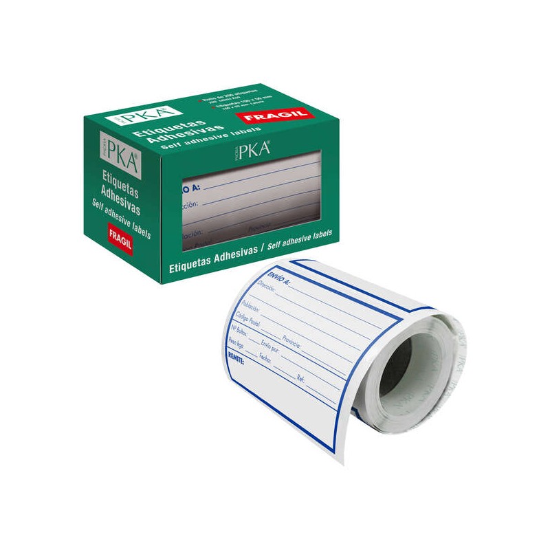 Rotolo di 200 adesivi prestampati Dohe - 109x82 mm - Ideale per le spedizioni di pacchi