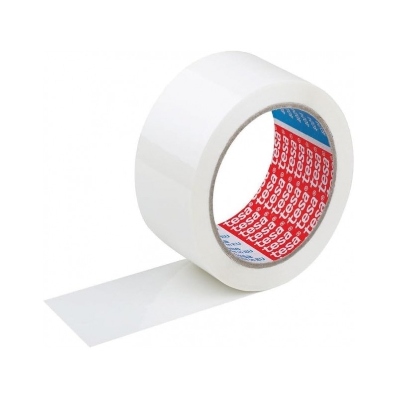Tesa 4089 Nastro da imballaggio 50mm x 66 metri - In polipropilene - Adesivo in gomma naturale - Colore bianco