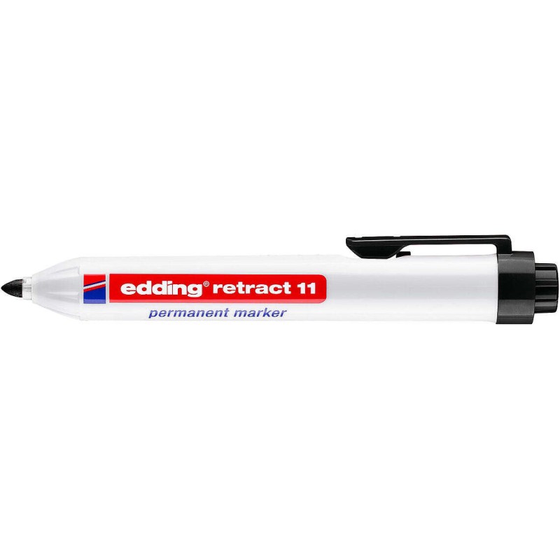 Edding Retract 11 Marcatore permanente retrattile - Punta tonda - Da 1.5 a 3 mm - Ricaricabile - Asciugatura rapida - Co