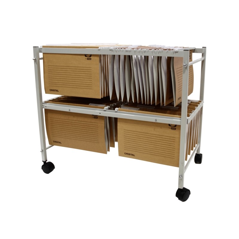 Carrello portadocumenti allungabile Elba Gio - Dimensioni 650x760x430mm - Materiale metallico robusto - Colore grigio