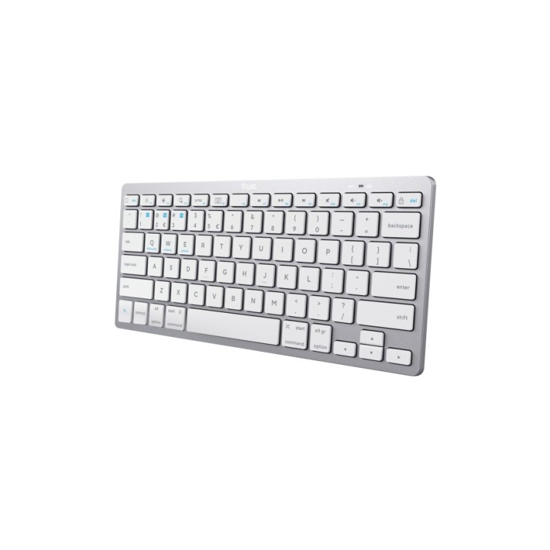 Tastiera senza fili Trust Mini Ultra-Thin - Connettività Bluetooth 4.0 - Lingua inglese - Colore grigio