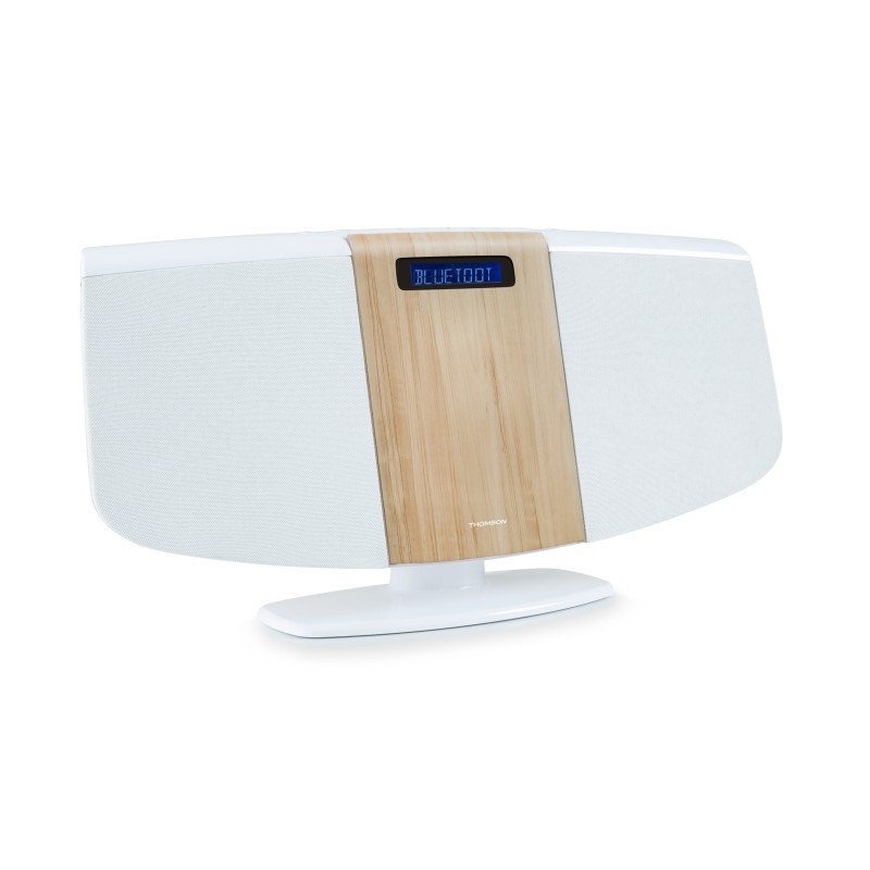 Thomson MIC401BT Sistema micro Bluetooth - Lettore CD. radio FM - Potenza musicale 60W - Telecomando - Colore bianco/leg