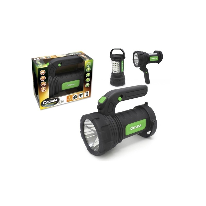 Cegasa Torcia professionale/Faro a LED 220lm - Modalità torcia. faretto e lampada da terra - Alimentazione con 3 batter