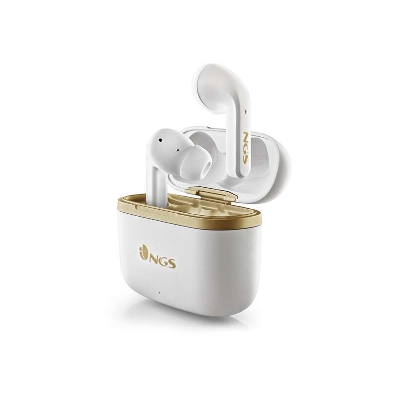 NGS Artica Trophy White Cuffie intrauricolari Bluetooth 5.1 TWS - Cancellazione del rumore - Vivavoce - Autonomia fino a