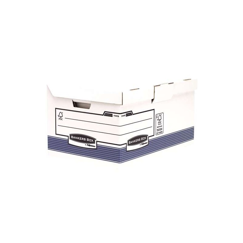 Fellowes Bankers Box Maxi File Box - Coperchio fisso - Assemblaggio automatico Fastfold - Cartone riciclato certificato 