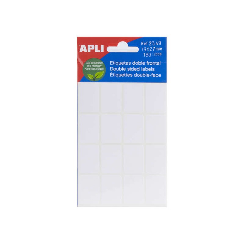 Apli Etichette doppie frontali bianche 19.0 x 27.0 mm