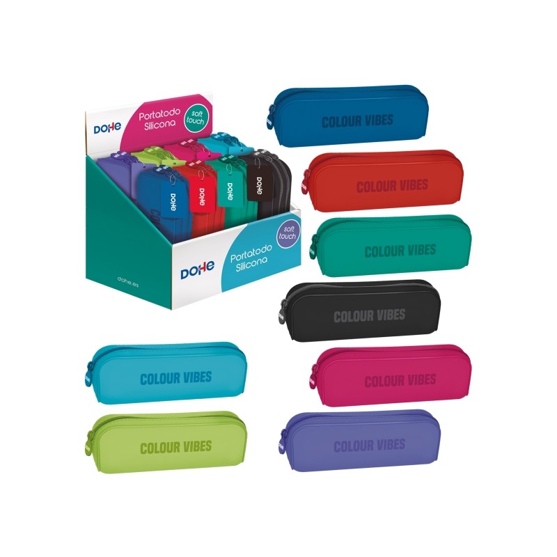 Espositore Dohe Colour Vibes con 8 porta stuzzicadenti singoli in silicone - Cerniera e manico in gomma - Colori assorti