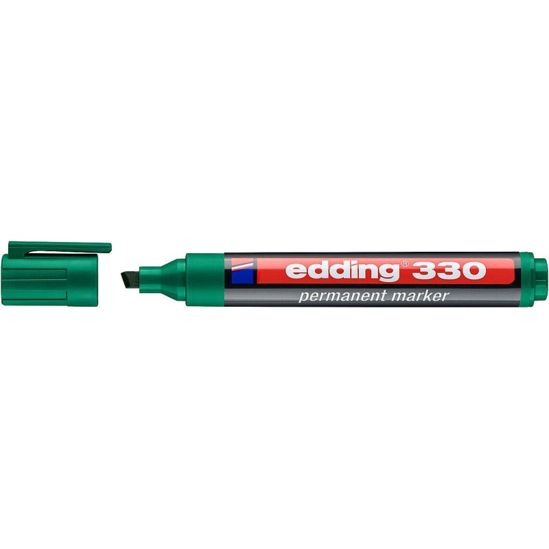 Marcatore permanente Edding 330 - Punta smussata - Larghezza del tratto da 1 a 5 mm. - Inchiostro quasi inodore - Cappuc