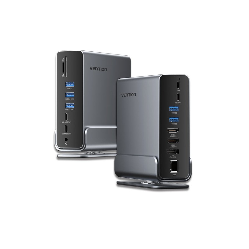 Vention Docking Station 15 in 1 da USB-C a DisplayPort/2xHDMI/USB-C 3.2 Gen2/USB-C 3.2 Gen1/2xUSB 3.2 Gen2/USB3.0/2xUSB2