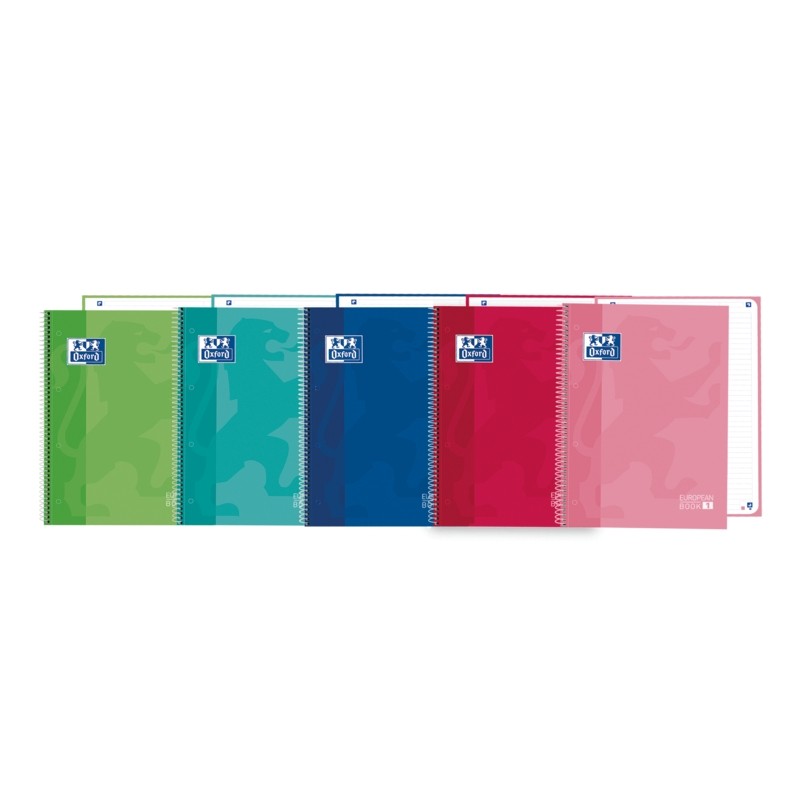 Oxford School Classic Europeanbook 1 A4+ - Copertina rigida resistente - 80 fogli di alta qualità - Colori assortiti