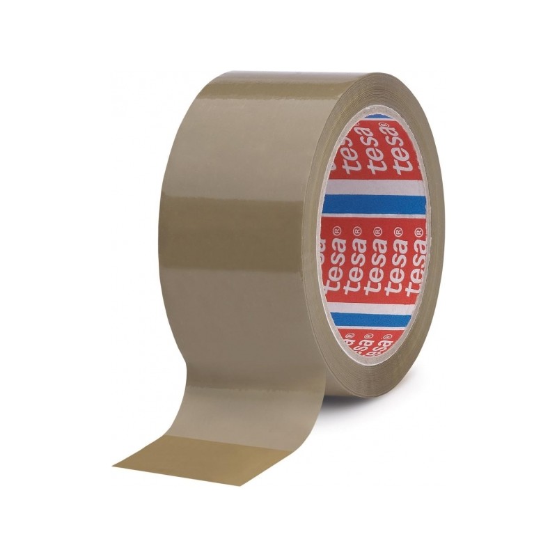 Tesa 4089 Nastro da imballaggio 50 mm x 132 metri - In polipropilene - Adesivo in gomma naturale - Colore marrone