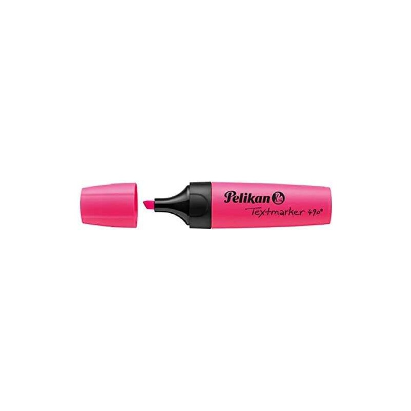 Pelikan Textmarker 490 Evidenziatore - A base d'acqua - 3 larghezze di linea - Rosa fluorescente