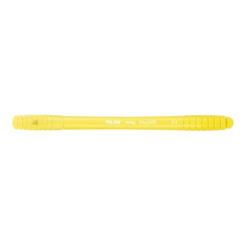 Milan Sway Fineliner - Punta fine 0.4 mm - Ergonomico - Inchiostro a base d'acqua - Colore giallo